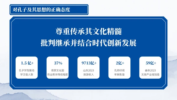 深蓝色中国风孔子诞辰PPT模板