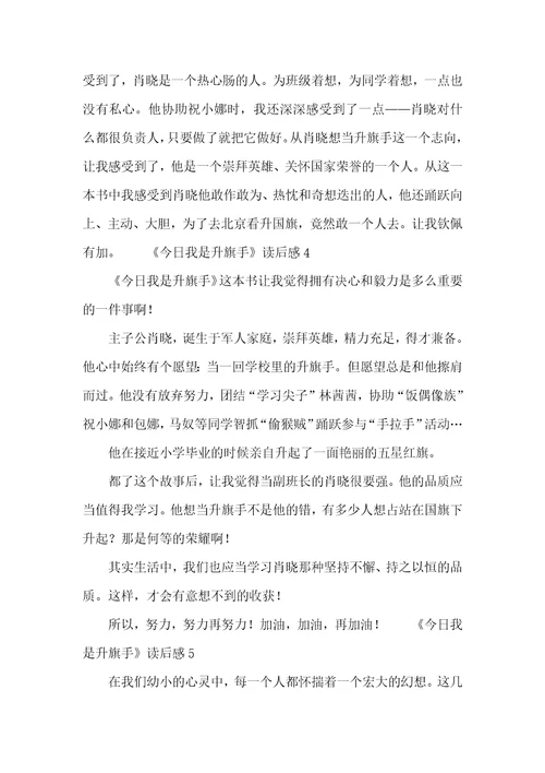 今天我是升旗手读后感