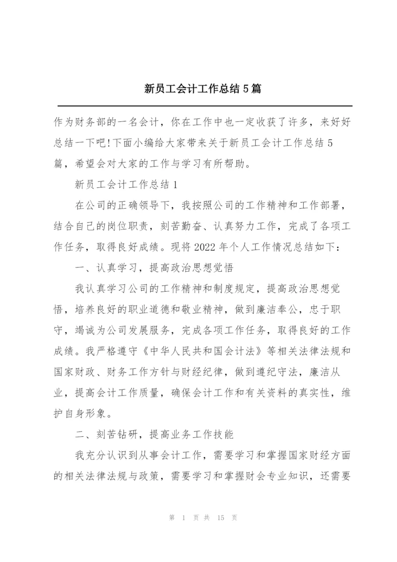 新员工会计工作总结5篇.docx