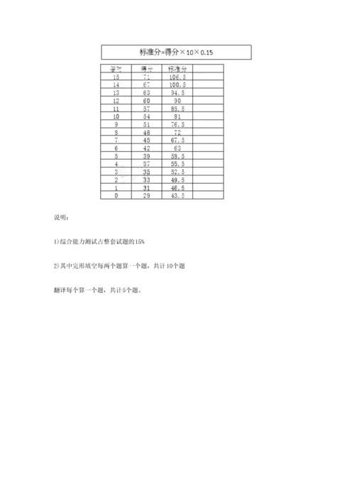 2023年6月英语四级分数分配说明.docx