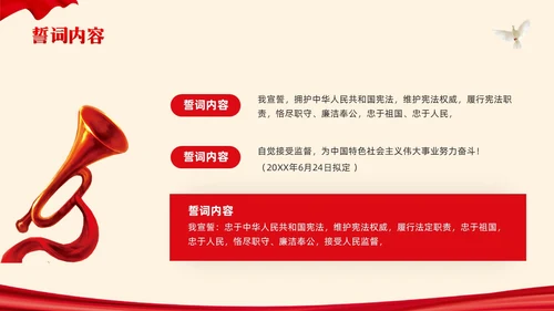 红色简约宪法宣誓誓词PPT模板宣传PPT动态PPT
