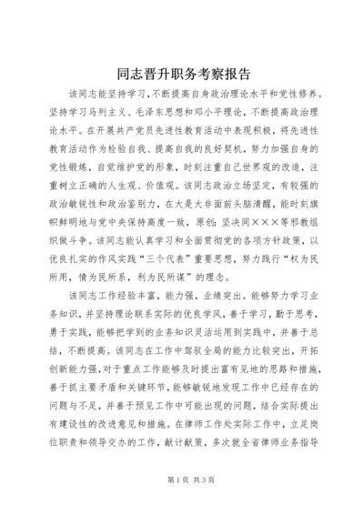 同志晋升职务考察报告.docx