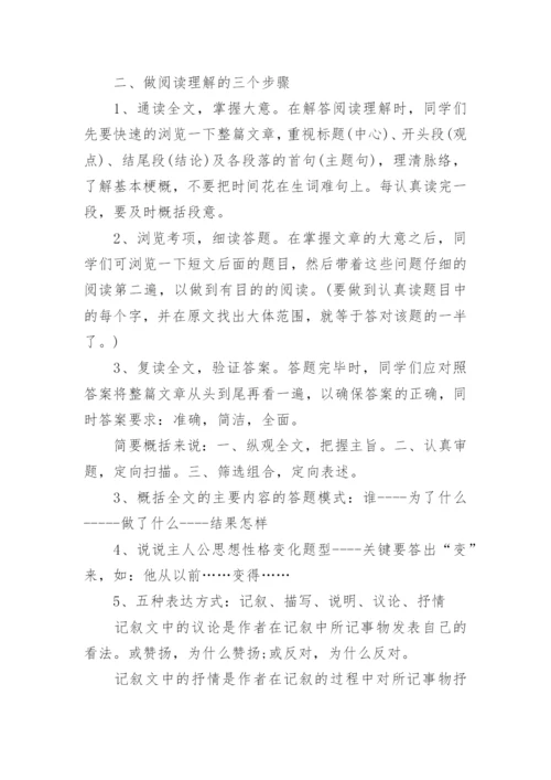 小学语文阅读理解答题方法技巧汇总.docx