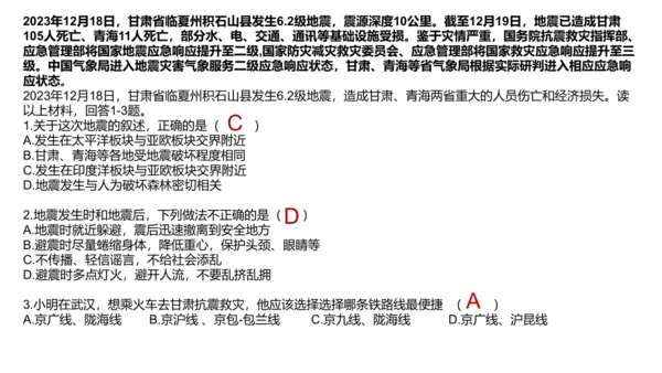 地理热点试题 课件