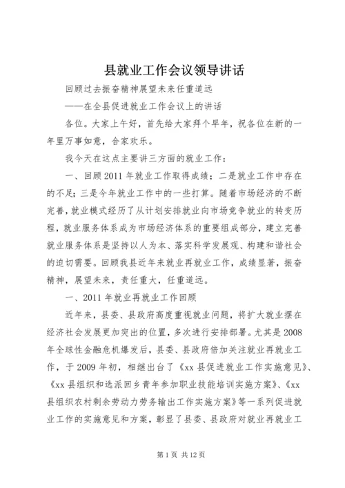 县就业工作会议领导讲话.docx