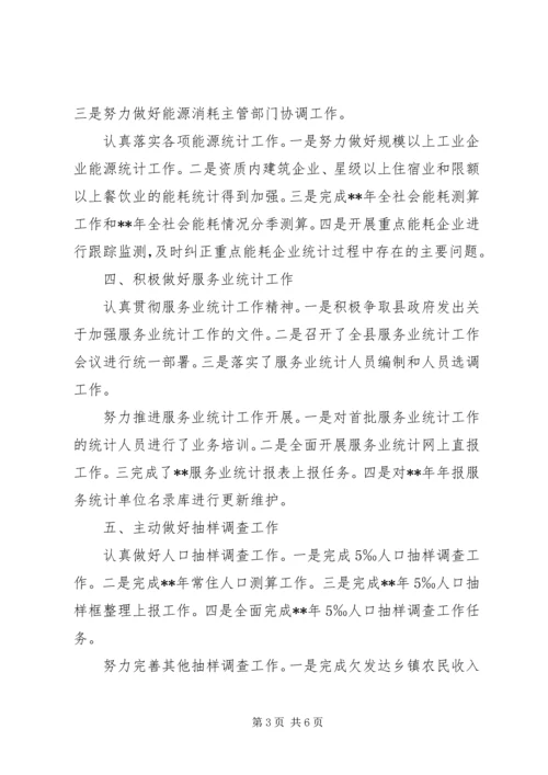 县统计工作成效年终汇报小结.docx