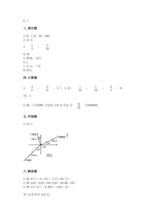 小学数学六年级上册期末卷附完整答案（各地真题）.docx