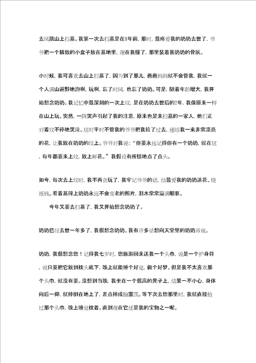 思念家乡的作文思念奶奶作文