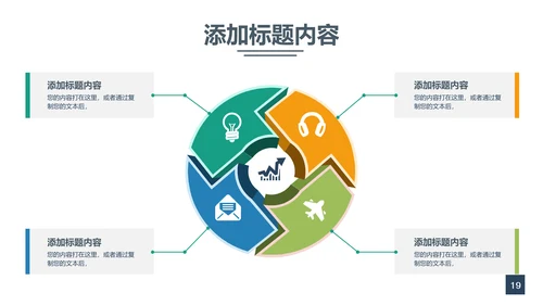 互联网扁平化商务工作汇报通用PPT模板