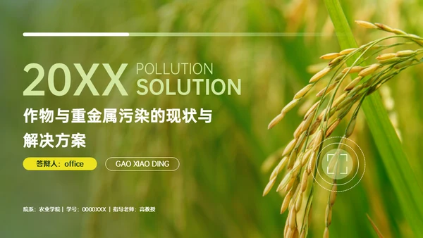 稻谷麦穗增产农作物与重金属污染通用PPT模板
