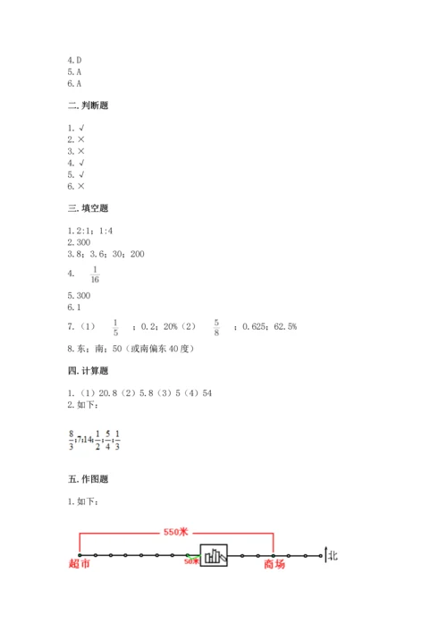 人教版六年级上册数学期末测试卷精品（名师推荐）.docx