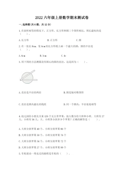 2022六年级上册数学期末测试卷及完整答案（夺冠系列）.docx