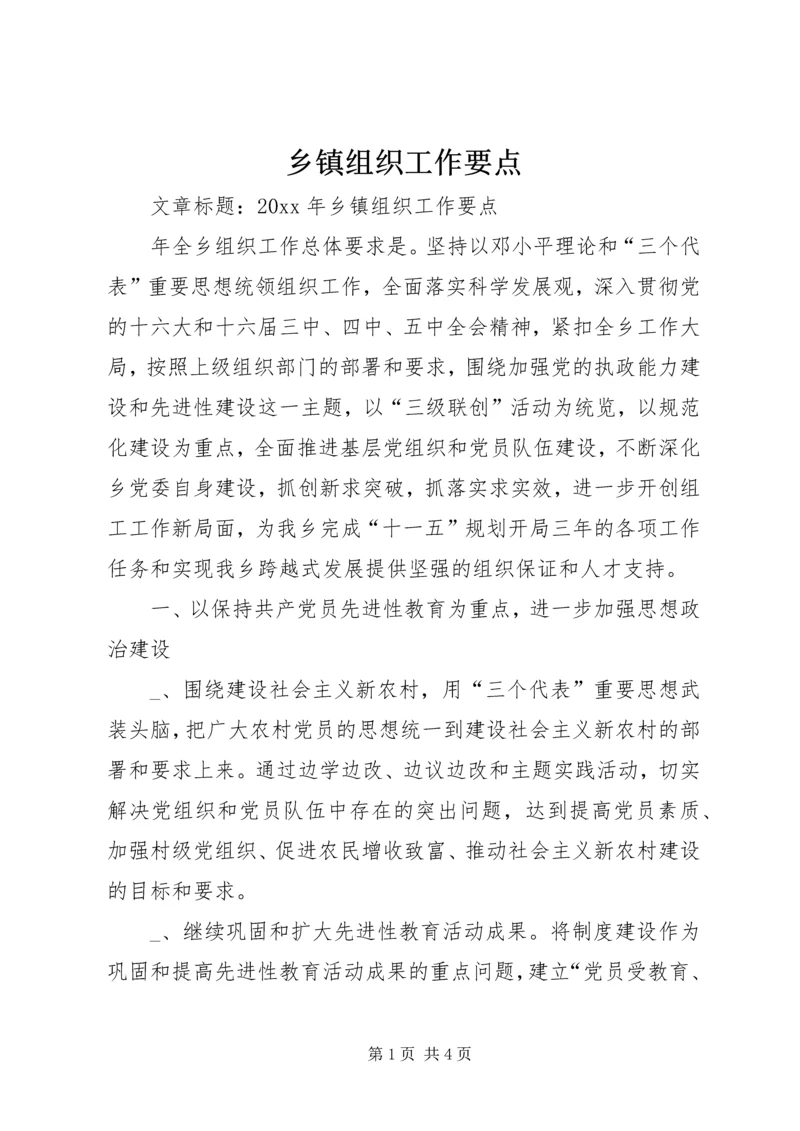 乡镇组织工作要点.docx