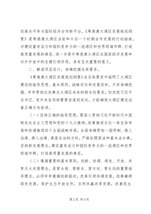 粤港澳大湾区规划纲要心得体会两篇.docx