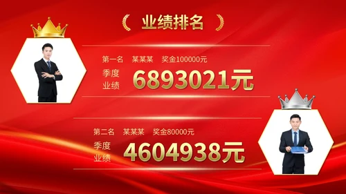公司销售业绩排名喜报销冠奖牌颁奖PPT