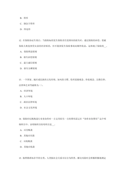 2023年吉林省保险推销员考试题.docx