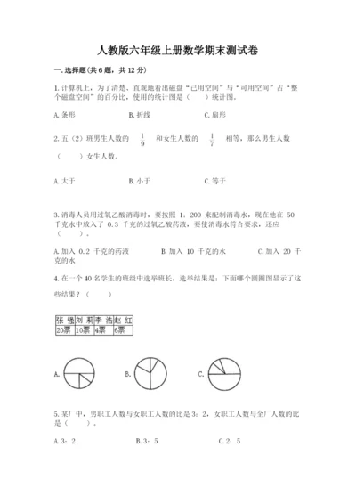 人教版六年级上册数学期末测试卷附答案（能力提升）.docx