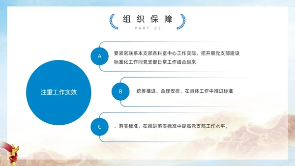 蓝色简约风党支部标准化建设PPT模板