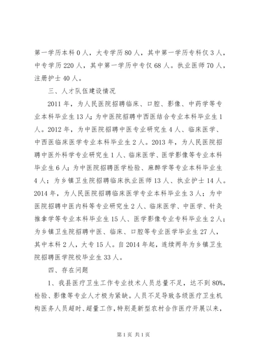 关于卫生人才队伍情况调研报告.docx