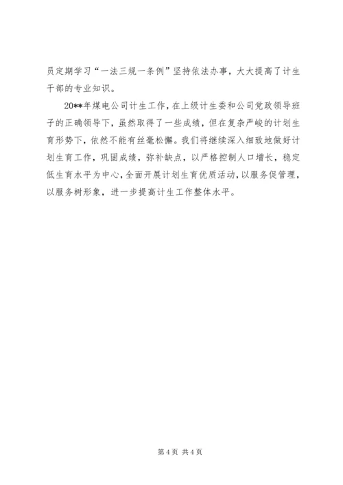 煤电公司计划个人生育工作总结.docx