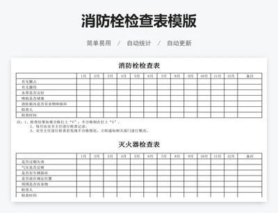 消防栓检查表模版