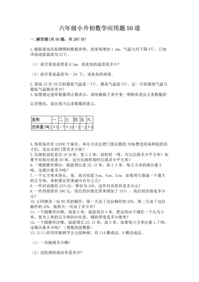 六年级小升初数学应用题50道含答案【突破训练】.docx