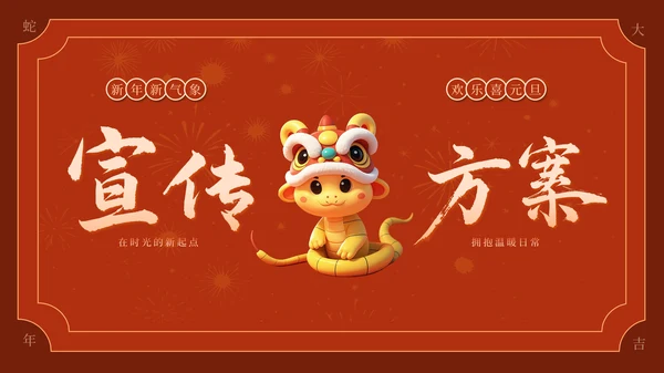 深红色喜庆元旦迎新年活动策划PPT模板