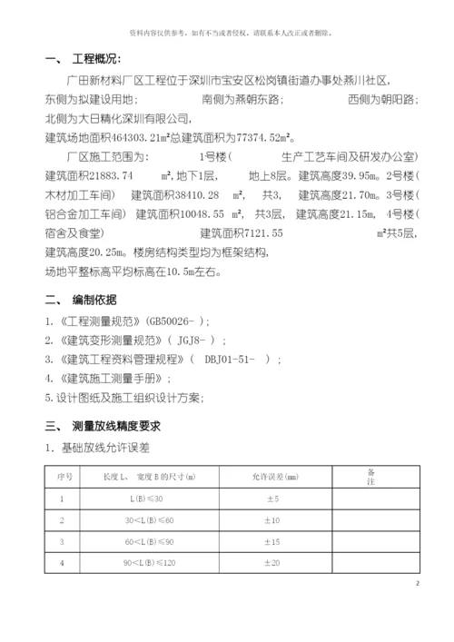 广田新材料厂区工程施工测量方案模板.docx