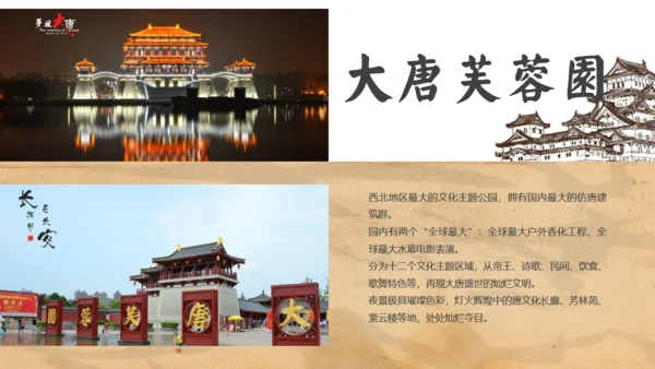 西安旅游攻略景点介绍通用PPT模板