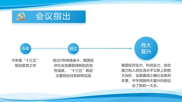 蓝色大气党建党支部年终工作总结PPT