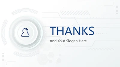 封底页-白色简约科技风培训结束页PPT模板