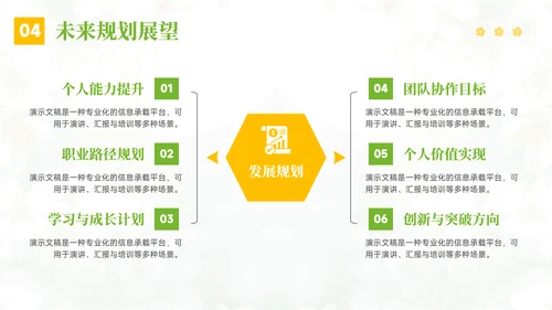 绿色小清新晋升述职报告PPT模板
