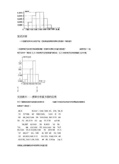 人教A版高中数学必修3第二章统计2.2用样本估计总体导学案