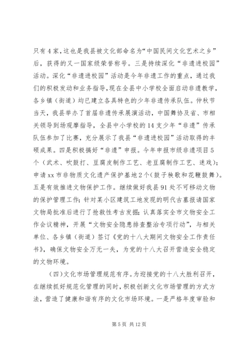 县文广新局年度工作报告材料.docx