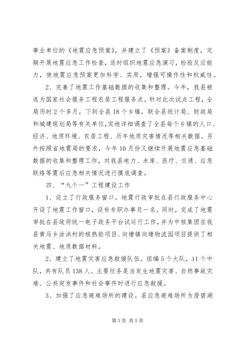 县委防震减灾年度报告.docx