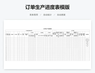 订单生产进度表模版