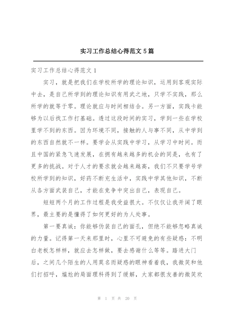 实习工作总结心得范文5篇.docx