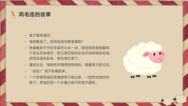 插画简约鸡毛信的故事红色经典故事分享PPT课件