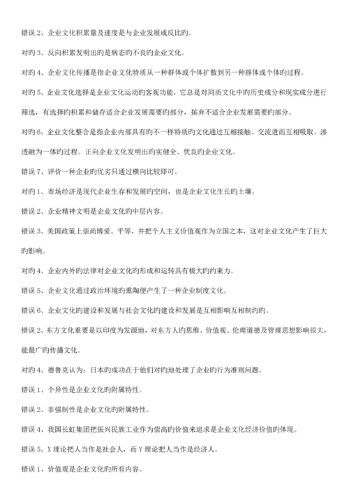 2023年企业文化判断单选多选.docx