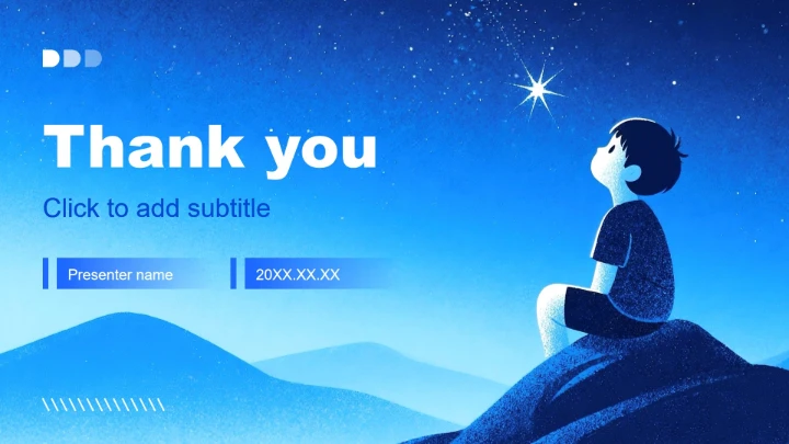 蓝色插画风大学生就业发展报告PPT主题模板