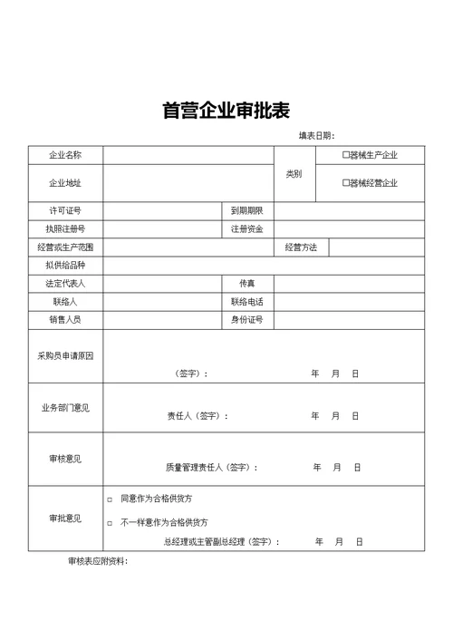 医疗器械经营企业记录表格完整版本验收用模板