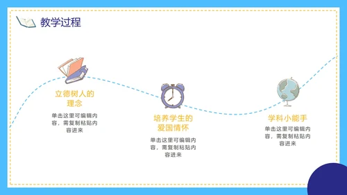 蓝色扁平简约教学教育PPT模板