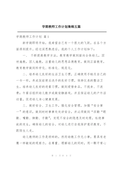 学期教师工作计划集锦五篇.docx