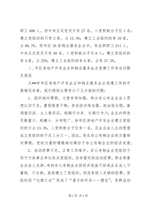 房管局非公有制企业党建工作调研建议 (2).docx