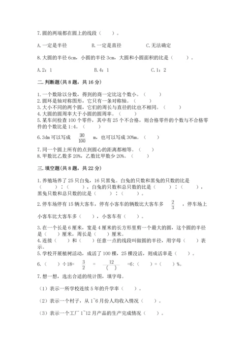 人教版六年级上册数学期末测试卷（名师推荐）word版.docx