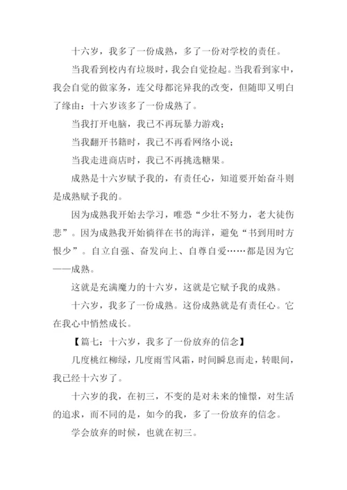 十六岁我多了一份什么作文.docx