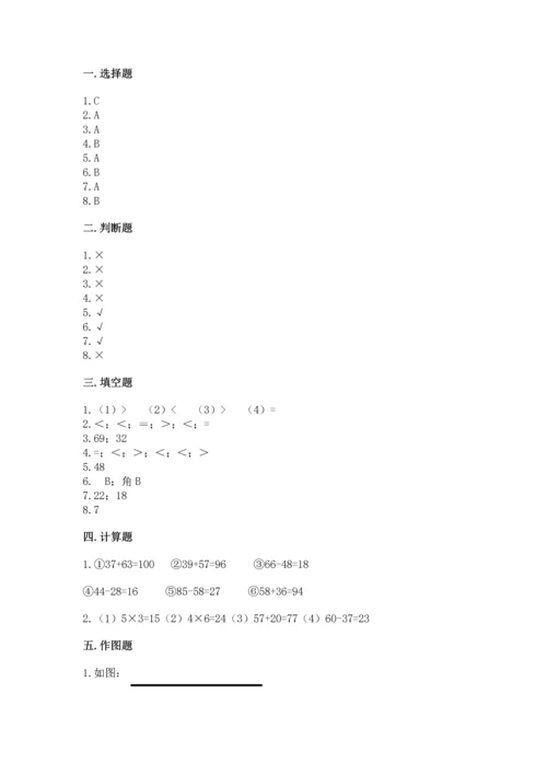 人教版数学二年级上册期中考试试卷带下载答案.docx