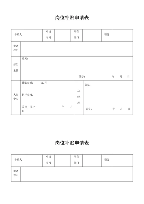 公司员工岗位补贴申请表.docx