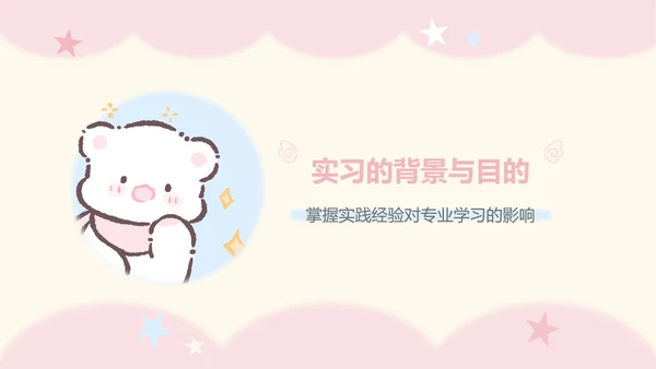 眠眠熊粉色卡通风实习报告