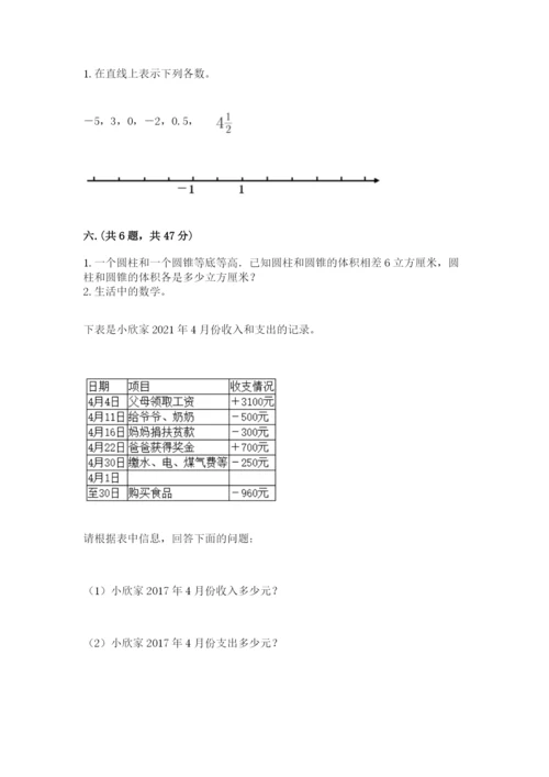 人教版六年级数学下学期期末测试题附精品答案.docx